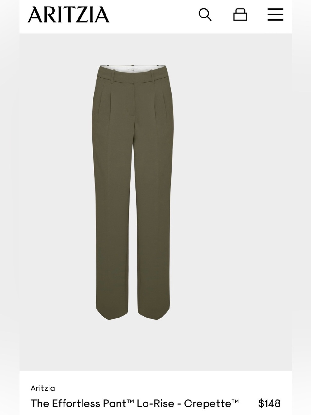 Aritzia The Effortless Pant™ Lo-Rise - Crepette™